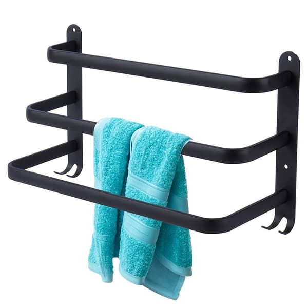 Håndklædeholder aluminium sort 40 cm