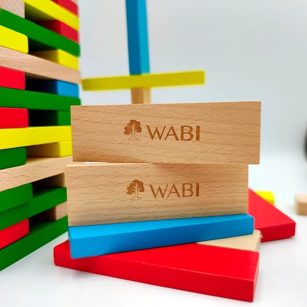 WABI Planks 8 cm puupalikat, 200 palaa, 3+