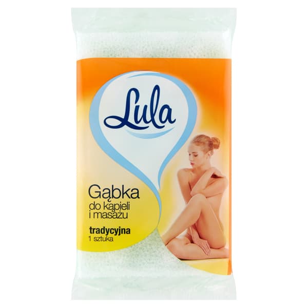 LULA traditionel bade- og massagesvamp med peelinglag 1 stk.