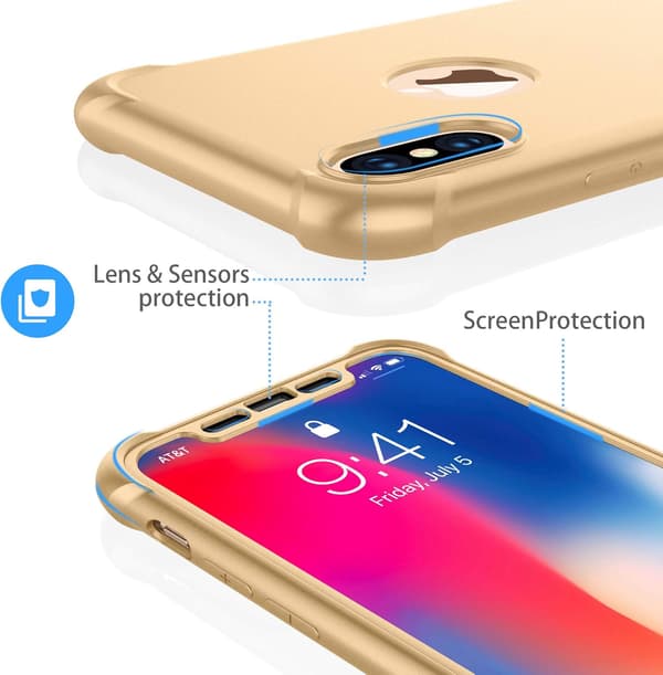ETUI TIL IPHONE XS MAX 6,5' HÆRDET GLAS GULD