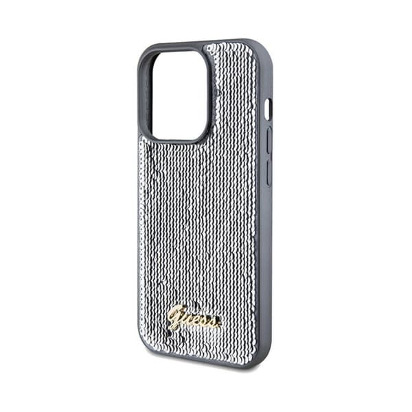 Guess Sequin Script Metal - iPhone 14 Pro-skal (Silver)
