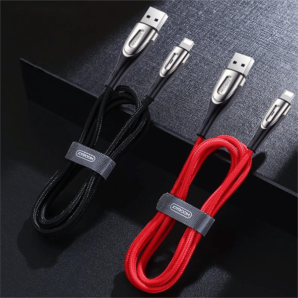 Joyroom Sharp Series S-M411 USB-A / Lightning 3A Kabel 1,2m med Opladningsindikator - Sort