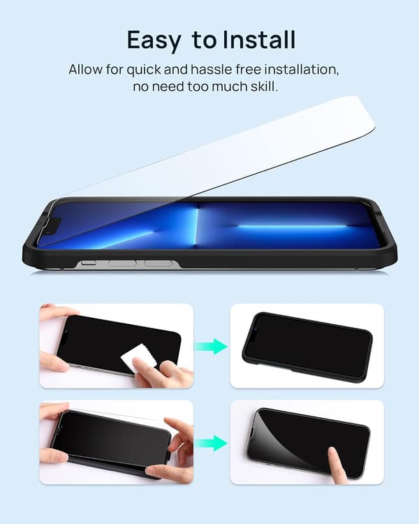 Härdat glas för Apple iPhone 13 Pro Max 6.7" 3 delar + monteringsram
