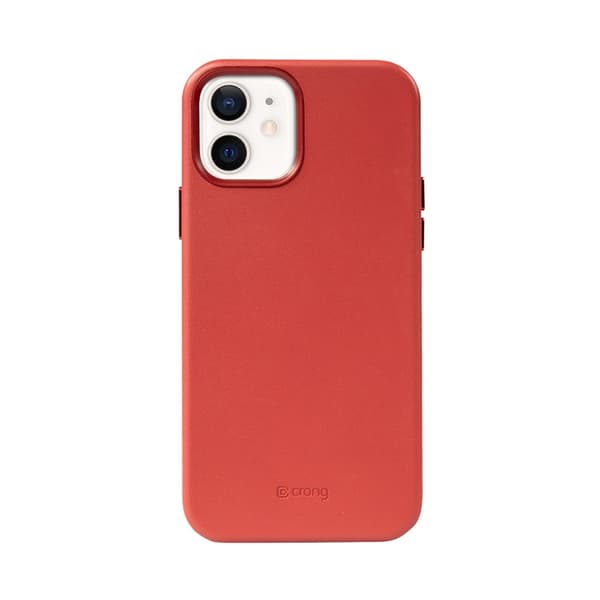 Crong Essential Cover - PU-læderetui til iPhone 12 / iPhone 12 Pro (rød)