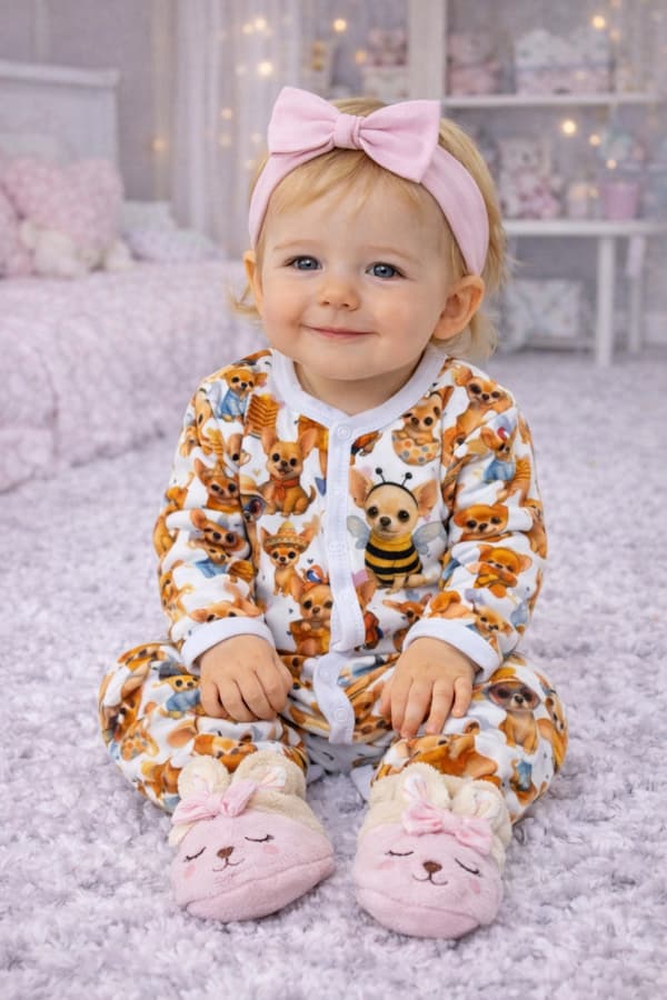 KLÄDER pyjamas med hel dragkedja 92 BARN HUNDAR