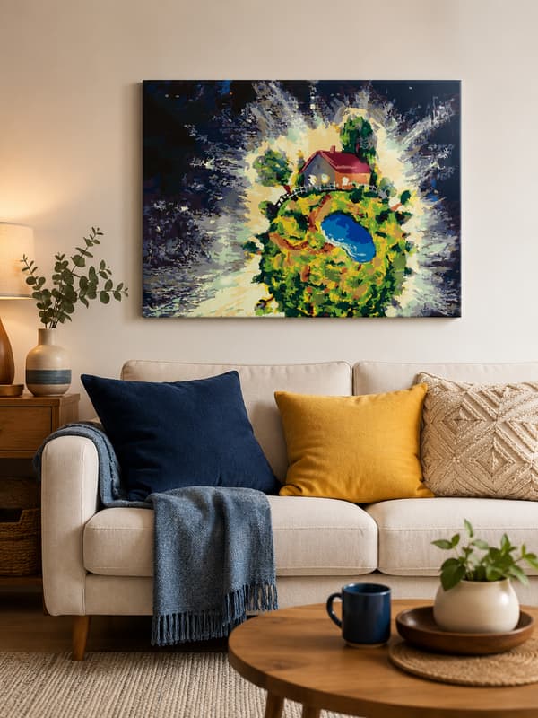 Målning med siffror tavla Den lille prinsens planet 50x40 cm