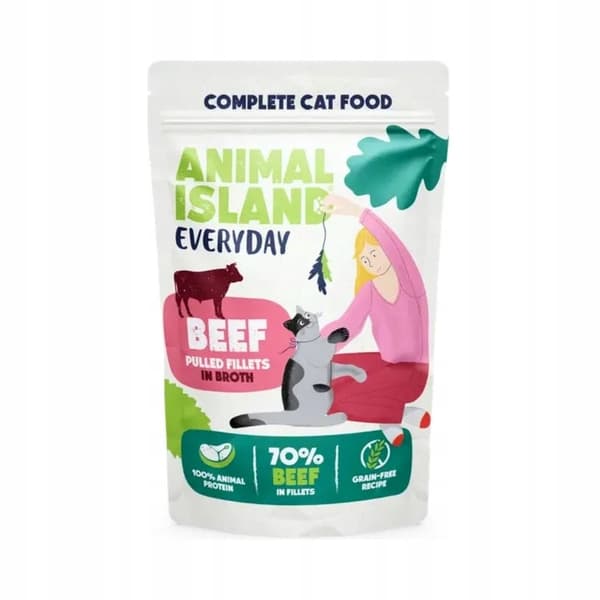 Vådfoder til katte ANIMAL ISLAND Oksekød/Kylling MIX 40x85g