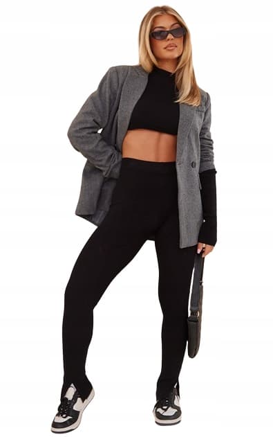 PRETTYLITTLETHING SVARTA RIBBADE BYXOR M M6B