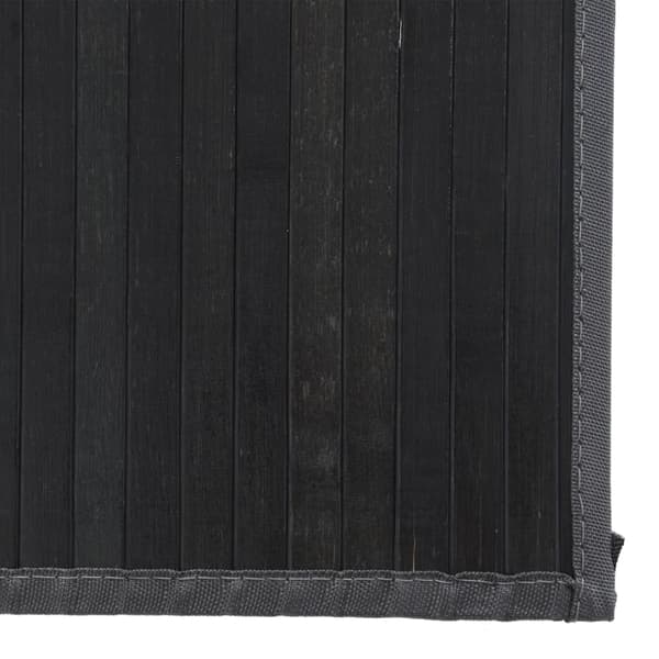 vidaXL Suorakulmainen matto, musta, 80x400 cm, bambu