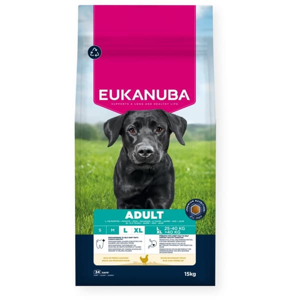 EUKANUBA torrfoder för vuxna stora hundar 15 kg kyckling