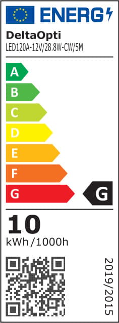 LED-strimmel LED120A-12V/28,8W-CW/5M 5m - 6000K