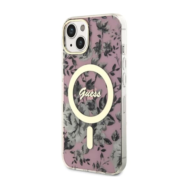 Guess Flower MagSafe - iPhone 14 Plus cover (lyserød)