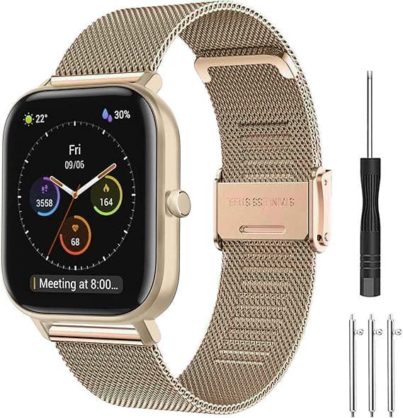 KLOCKARMBAND ROSA GULD STÅLMÄT UNIVERSAL ELEGANT 20mm
