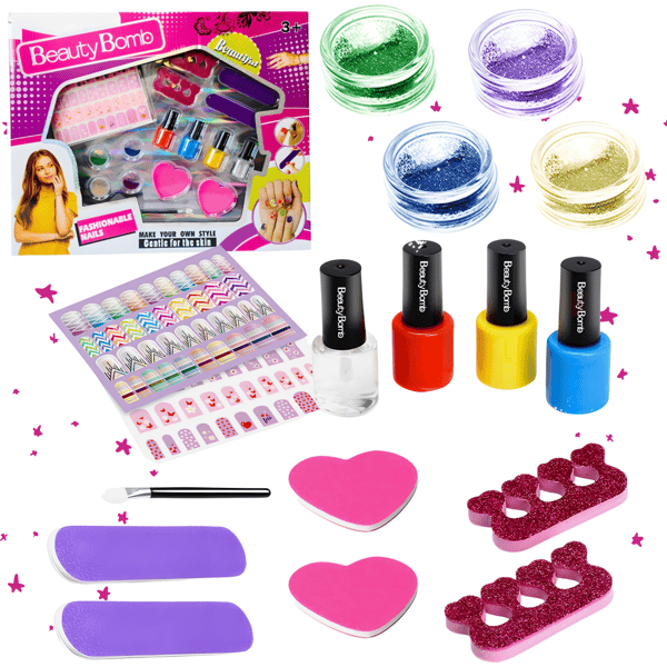 NAGELMÅLNINGSKIT FÖR BARN STYLING STICKERS TIPS GLITTER