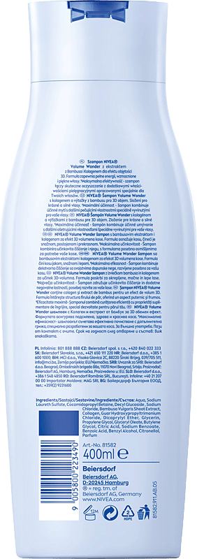 NIVEA Volume Care plejeshampoo til hår 400 ml