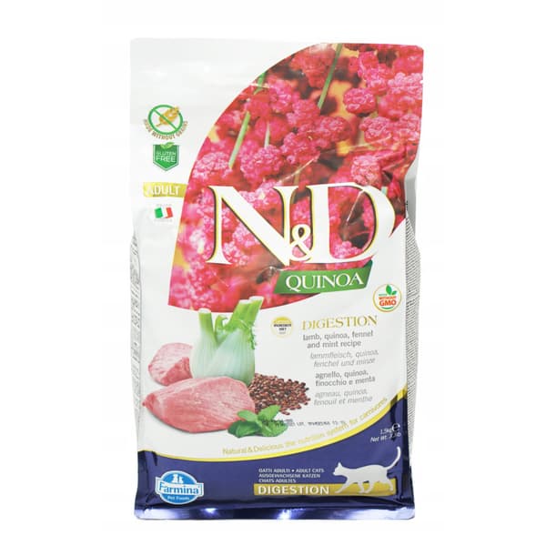 FARMINA N&D CAT QUINOA DIGESTION LAMMAS & FENKOLI RUOHO