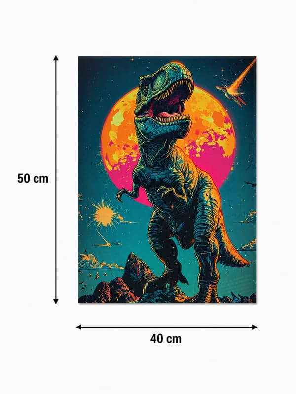 Maleri efter tal med ramme Billeder til maleri - T-Rex æra 40x50 cm
