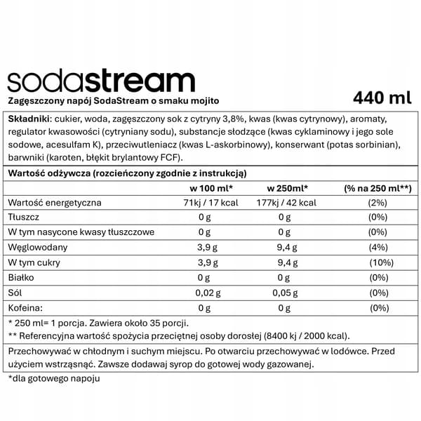 SODASTREAM SIRAPSET 2x PEPSI MAX LIME, 2x MIRINDA ZERO, 2x MOJITO
