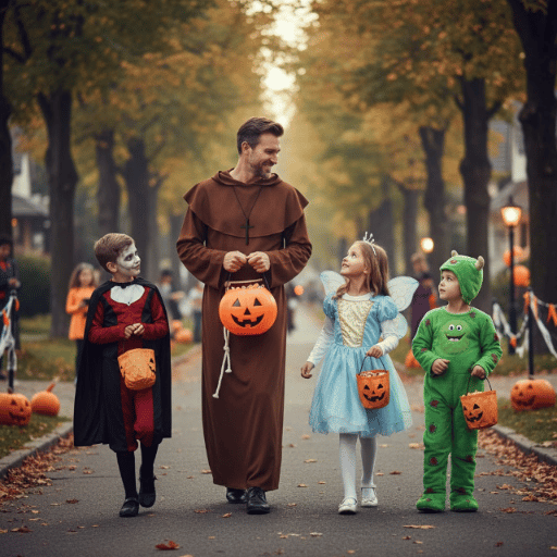 Halloween-munkkostym för vuxna