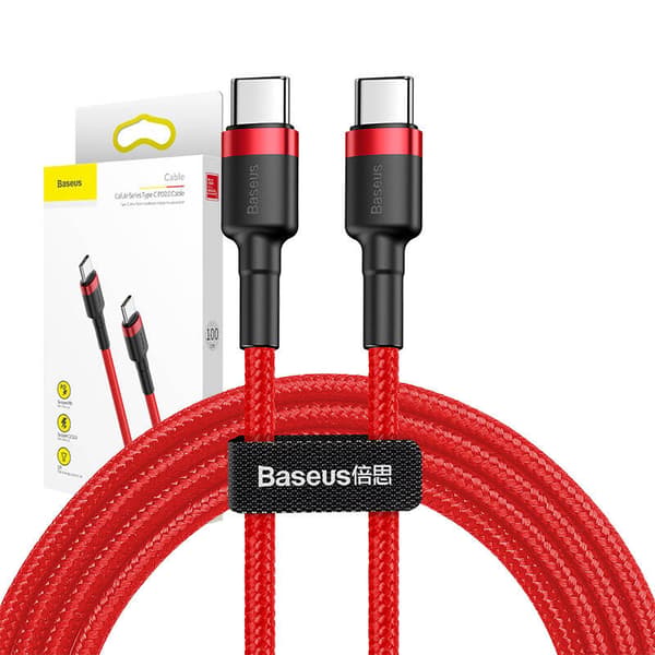 Baseus Cafule PD 2.0 QC 3.0 60W USB-C til USB-C PD-kabel 1m (rød)
