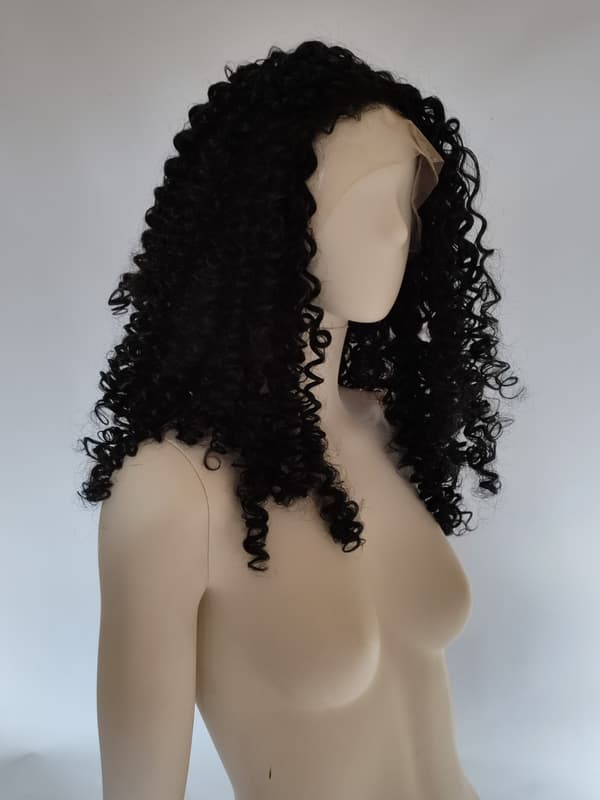 Sort lace front paryk Afro krøller sorte tykke krøller varmebestandig