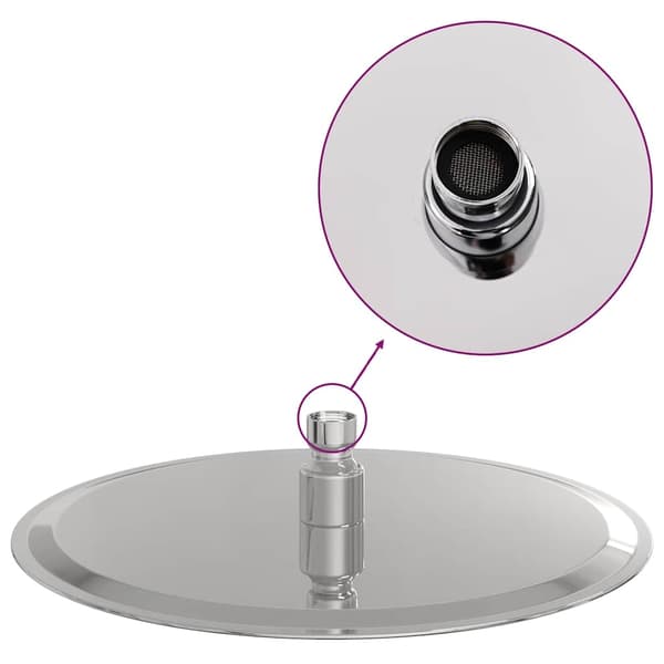 vidaXL regnbruserhoved 304 rustfrit stål 25 cm rundt