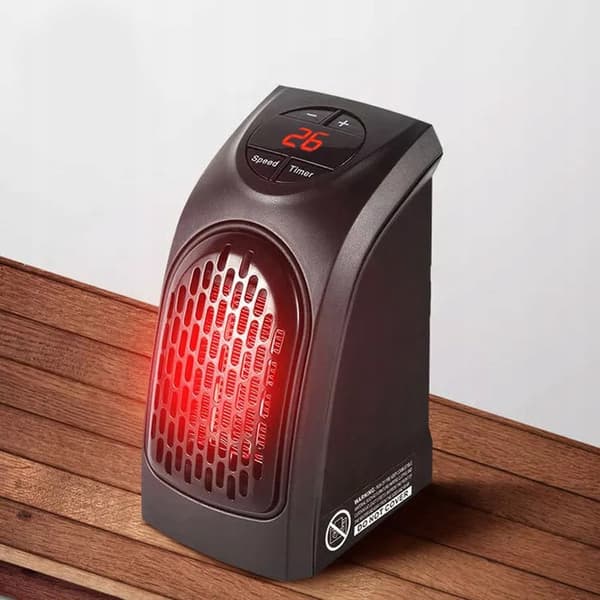 Mini elektrisk keramisk badeværelsesvarmer, LCD-varmer, 400W