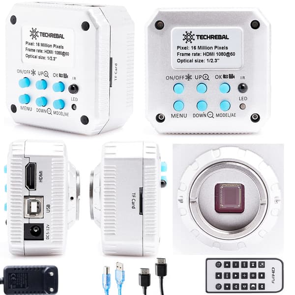 Techrebal Silver jet kamera 16MP FULLHD og 4K til mikroskop sølv