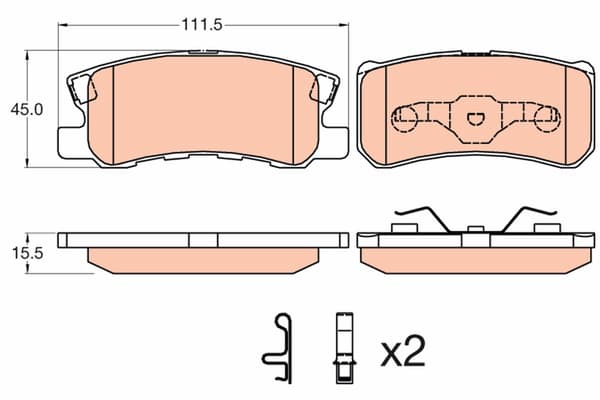 BAGSTE BREMSEKLODSER GDB3595 TRW