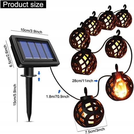 GIRLAND SOLAR TRÄDGÅRDSLAMPOR 8 LED 2M VARMA