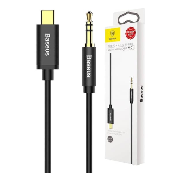 Baseus Yiven USB-C til 3,5 mm mini-jack lydkabel 1,2 m (sort)
