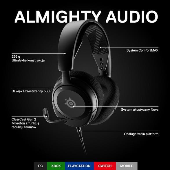 STEELSERIES Arctis Nova 1 svarta hörlurar