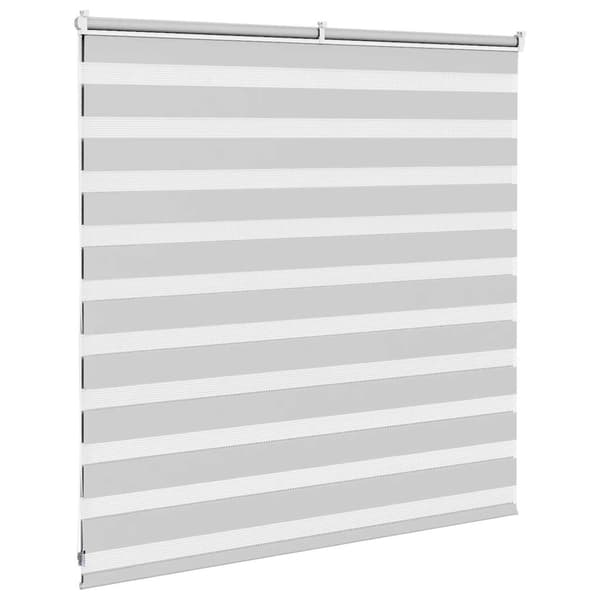 vidaXL Zebrarullgardin, ljusgrå, tygbredd 135,9 cm, polyester