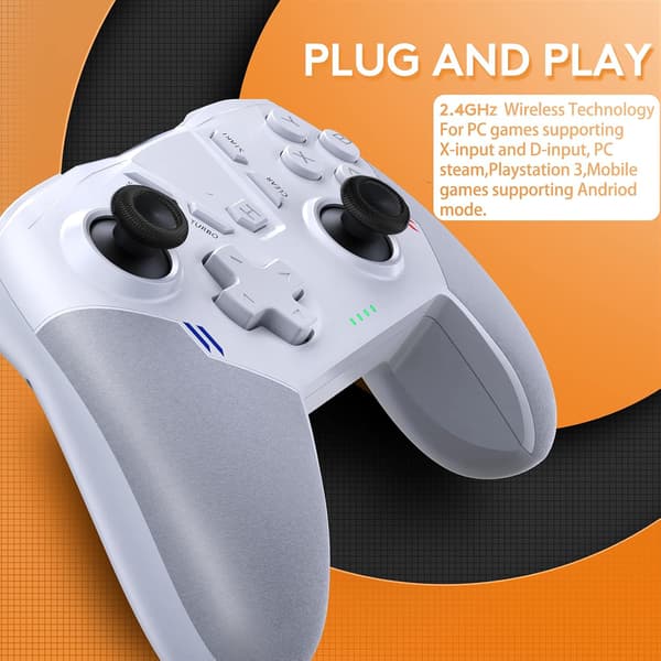 TRÅDLÖS KONTROLL FÖR XBOX PC Windows 7/8/10 Android TV OGT VIT-GRÅ