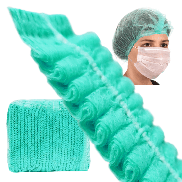 Engångsmössa grön klämma non-woven 12g 100st