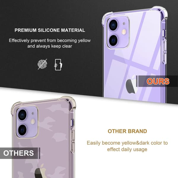 ETUI TIL APPLE IPHONE 12/12 PRO KLAR SILIKONE 3X HÆRDET GLAS