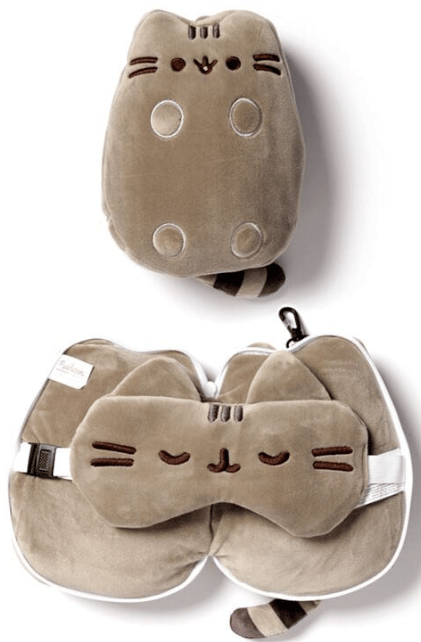 Relaxeazzz - Sammenklappelig Rejsepude med Bind til Øjne - Pusheen - CUSH289