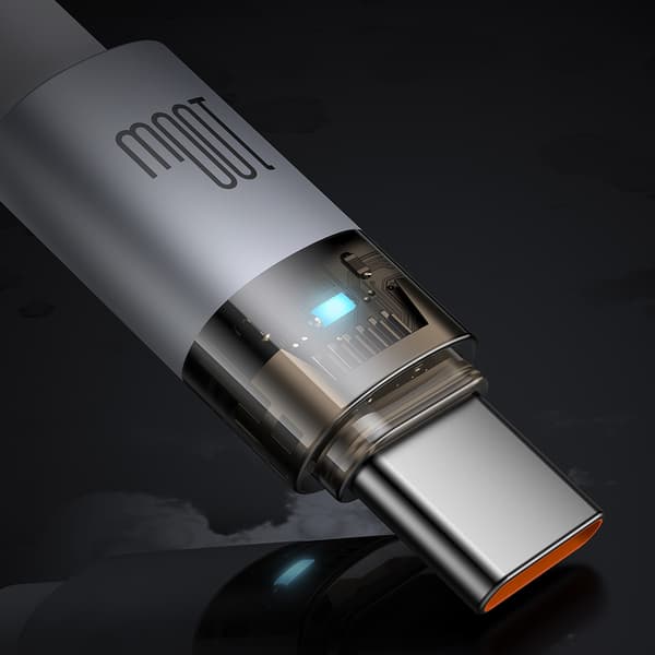 MCDODO USB-C-KABEL SNABBLADDNING USB TYP C 5A 100W 1M LED VIT