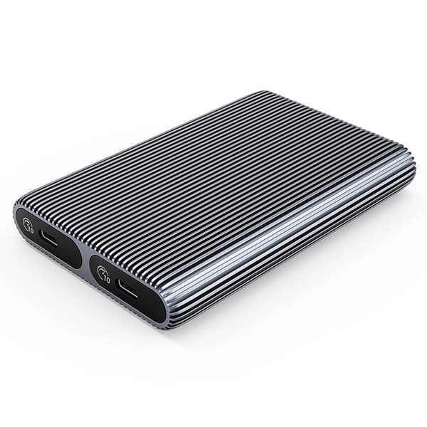 Orico AM2C3-2N Dobbelt diskbås til to M.2 NVME USB-C 3.2 10Gb/s drev - grå
