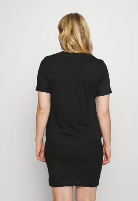 GUESS DAM T-SHIRT SVART MED SILVERLOGO BASIC ORIGINAL S