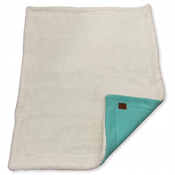 Lekmatta för krypning dubbelsidig tjock varm lammfleece + fleece mint