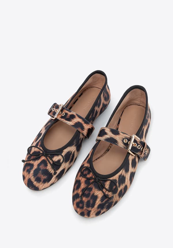Wittchen Kvinde Balletsko i Leopardprint Lycra, Brun og Sort, Brun og Sort Polyuretan