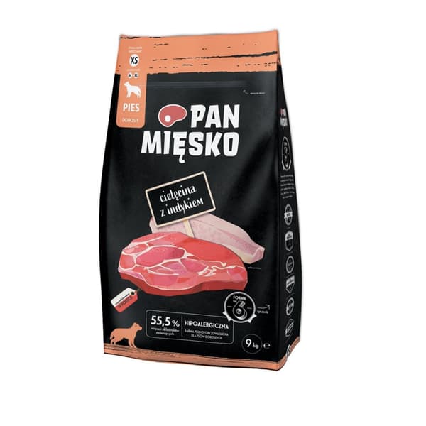 Torrfoder för hundar Pan Meat kalvkött med kalkon XS 9 kg