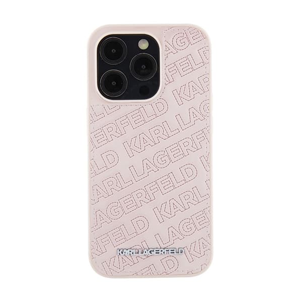 Karl Lagerfeld Quilted K-mönster - iPhone 15 Pro Max-skal (rosa)