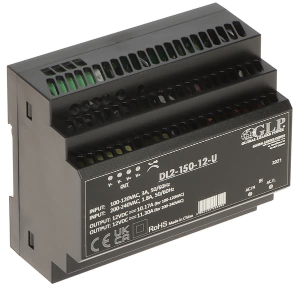 DL2 växlande nätaggregat 150W 12V