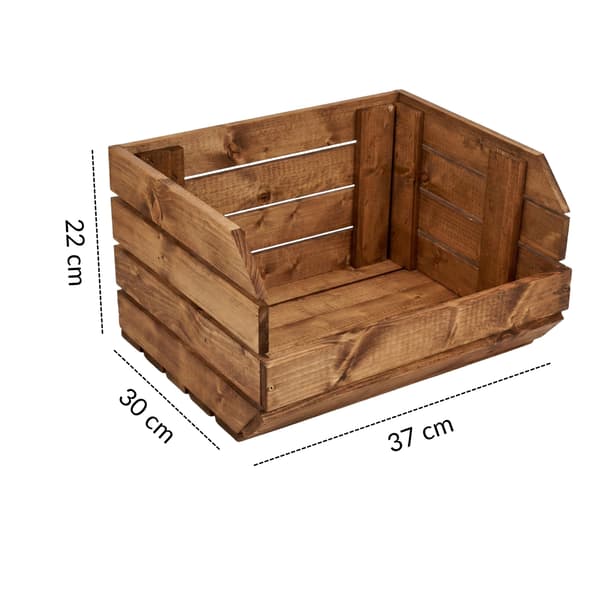 Modulær trækasse til hylde 37x30x22 cm brun beholder | GoodFreshDecor