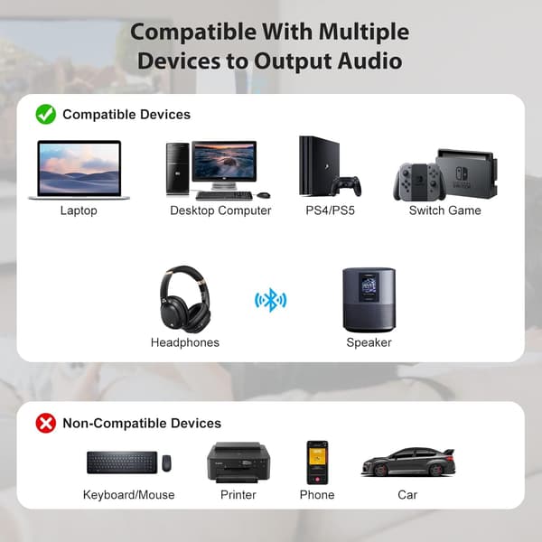 LJUDADAPTER BLUETOOTH 5.3 SVART USB B10PRO-SÄNDARE 20m