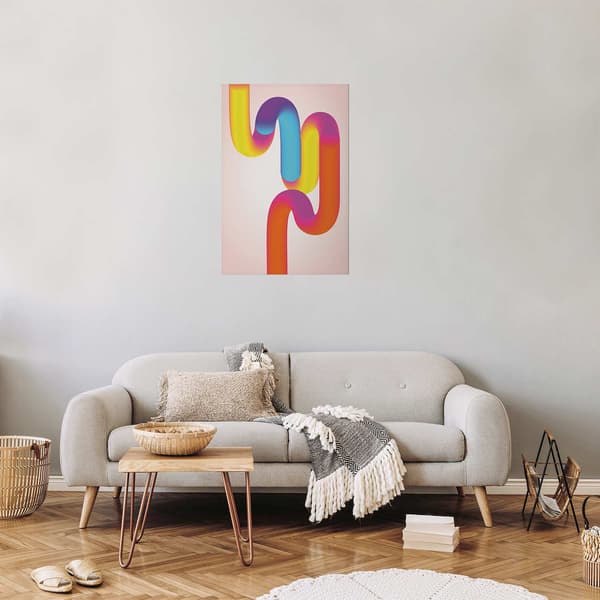 Plakat - Regnbuerør - abstrakt illustration med farverige gradienter