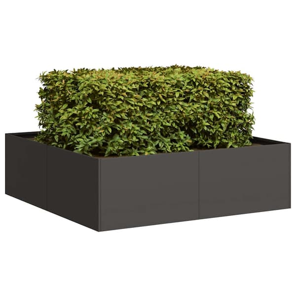 vidaXL sort urtepotte 100x100x30 cm stål