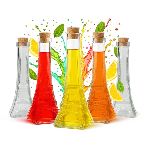 5x Paris Tower glasflaskor 200ml karaff för alkohol vin bröllopspresent